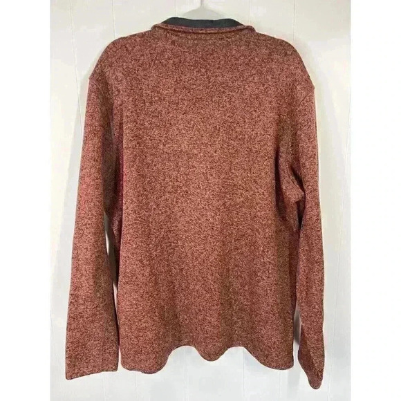 Eddie Bauer Pullover Mens 2XL Burnt Orange Radiator Fleece 1/4 Zip Sweater Adobe - Picture 6 of 9